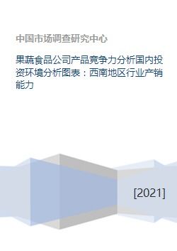 果蔬食品公司产品竞争力分析国内投资环境分析图表 西南地区行业产销能力